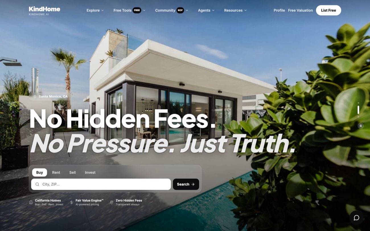 The KindHome homepage