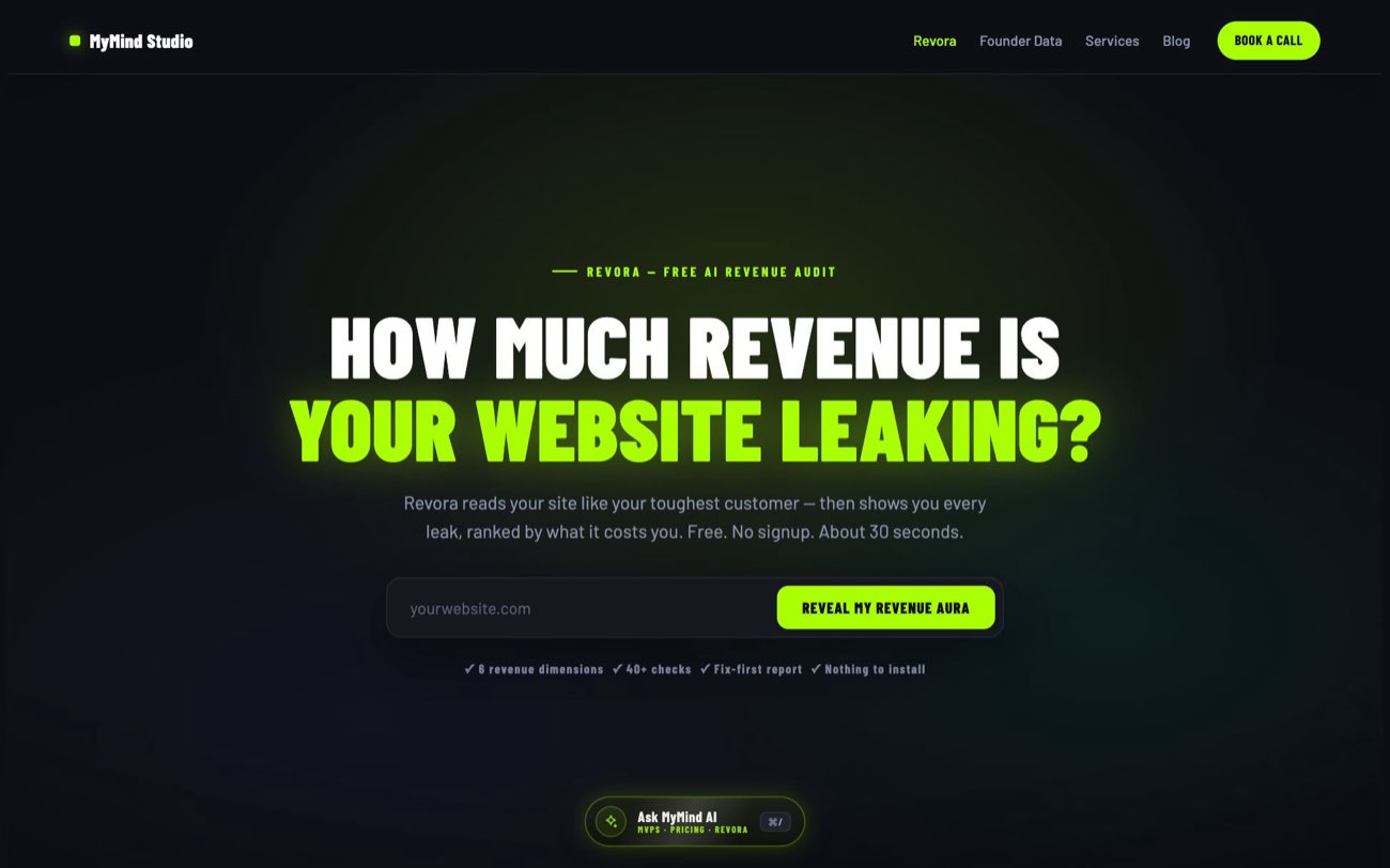 The Revora homepage